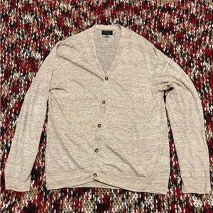Men's Beige Cardigan Sweater